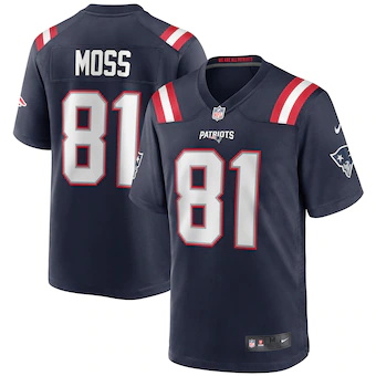 mens nike randy moss navy new england patriots game retired